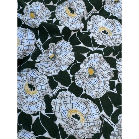 Lands End | Green Floral Cotton Wrap Midi Dress | Size Medium 10-12 - Picture 14 of 15